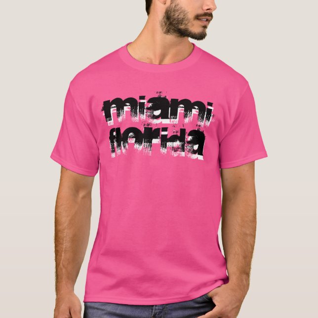 Shirt heißes Rosa-Miamis Florida (Vorderseite)