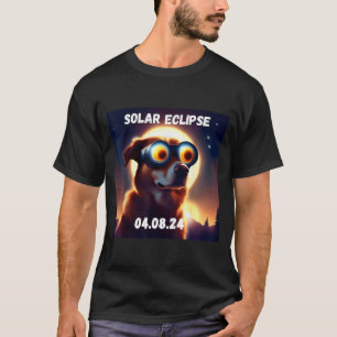 Shirt Hund Totale Sonnenfinsternis Brille
