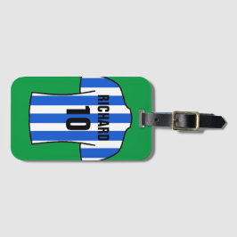 Shirt in Blau und Weiß Streifen Gepäckanhänger