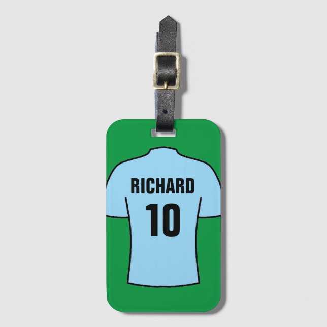 Shirt in hellblau gepäckanhänger (Vorderseite Vertikal)