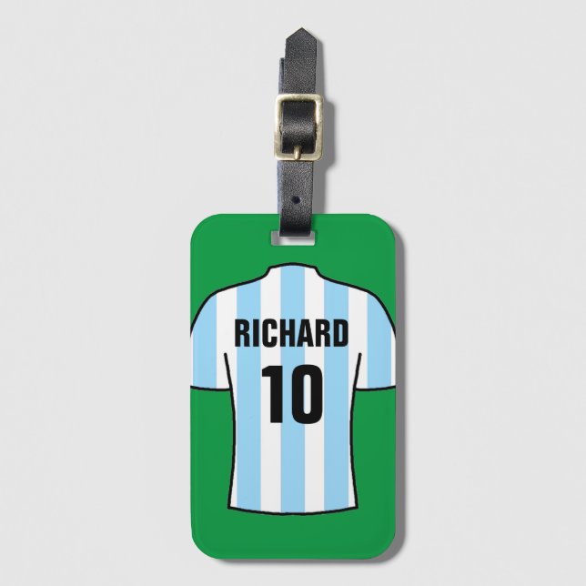 Shirt in hellblau gepäckanhänger (Vorderseite Vertikal)