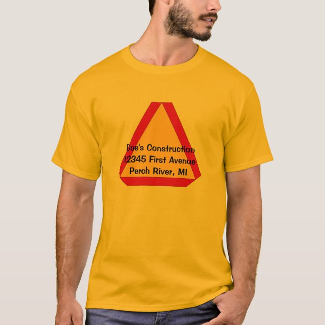 Shirt-langsames Zeichen-Bauernhof-Bau-Geschäft T-Shirt (Vorderseite)