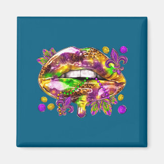 Shirt Lippen Mardi Gras Karneval Fett Magnet