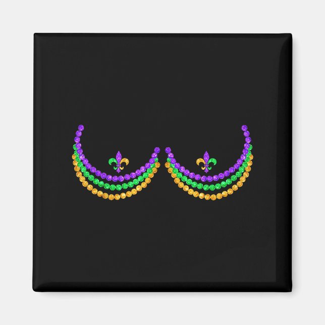 Shirt Mardi Gras Funny Beads S Outline Costume Hum Magnet (Vorne)