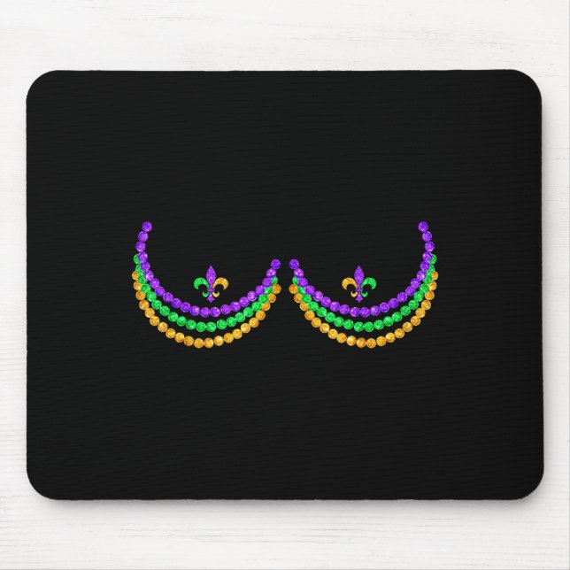 Shirt Mardi Gras Funny Beads S Outline Costume Hum Mousepad (Vorne)