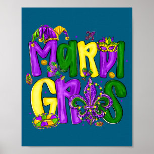 Shirt Mardi Gras Narrenhut Fleur Poster