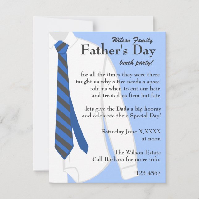 Shirt meines Vaters Einladung (Vorderseite)