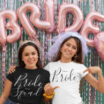 Shirt mit Datum<br><div class="desc">Bride-Shirt,  perfekt für Brautparty oder Junggeselinnen-Abschied,  mit handgeschriebenem Text,  Braut und wechselbarem Hochzeitstermin</div>