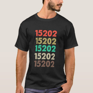 Shirt mit der Aufschrift 15202 Retro Postleitzahl
