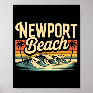 Shirt mit der Aufschrift Newport Beach Simple City Poster
