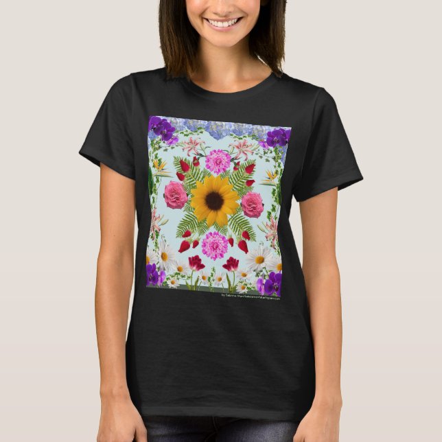 Shirt mit farbiger Blume mandala (Vorderseite)