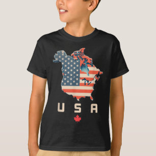Shirt mit Kanada und USA Karte - Anhang Amerika