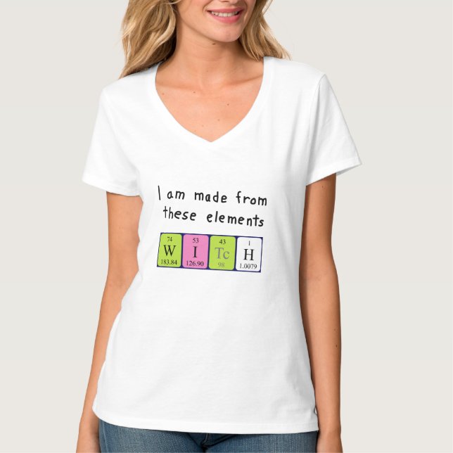 Shirt mit periodischem Tabellennamen (Vorderseite)