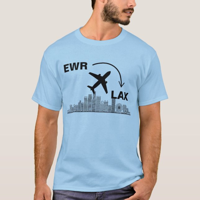 Shirt nach Los Angeles Kalifornien (Vorderseite)