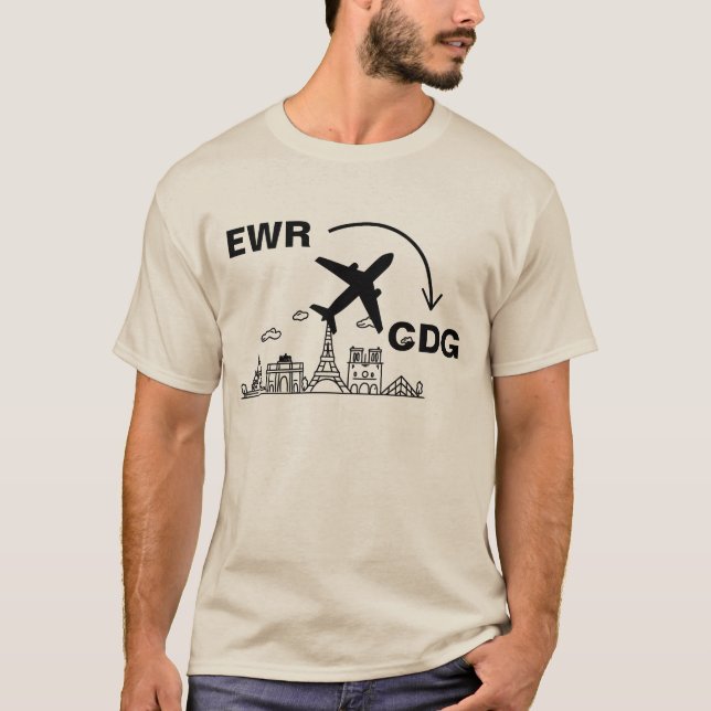 Shirt nach Paris Frankreich (Vorderseite)