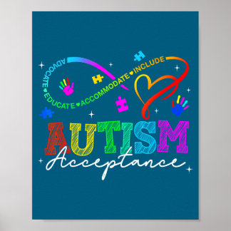 Shirt Neurodiversität Autismus-Bewusstsein Regenbo Poster