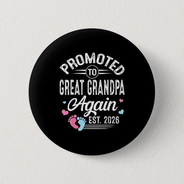 Shirt Promoted Great Grandpa Again Est Button (Vorderseite)
