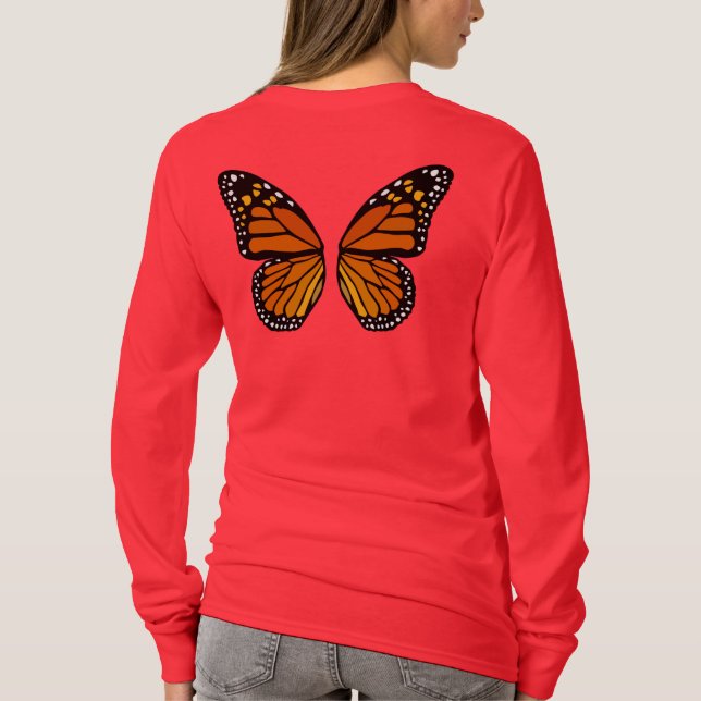 Shirt-Schmetterling-Lady's Plus-Größe Schmetterlin T-Shirt (Rückseite)