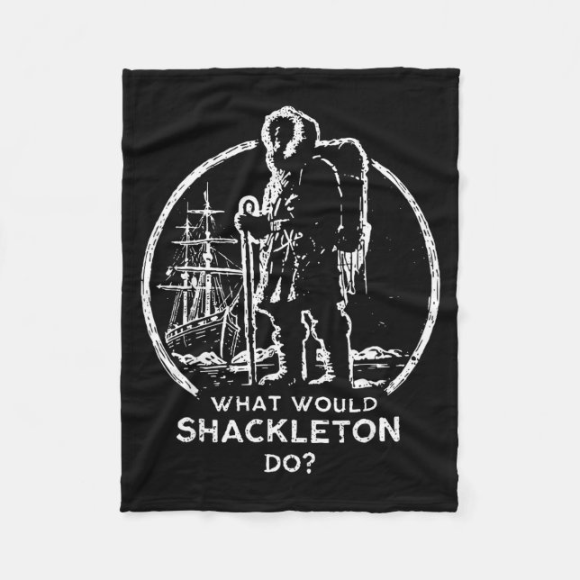 Shirt Shackleton Führungsenergie Manager Retro Fleecedecke (Vorderseite)