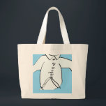 Shirt Silhouette Fun Blue Kids Jumbo Stoffbeutel<br><div class="desc">Large Tote Bag</div>