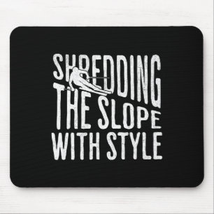 Shirt Skifahren Pisten Schreddern Winterspur Mousepad