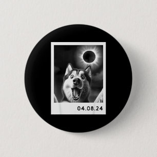 Shirt Sonnenfinsternis Totalität Siberian Husky Button