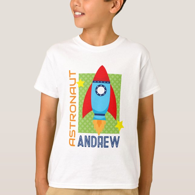 Shirt "Space Rocket Party" (White Astronaut Name Space Rocket Party Shirt)