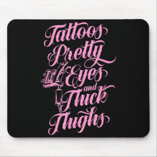 Shirt Tätowierungen Augen Dicke Oberschenkel Tinte Mousepad