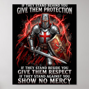 Shirt Tempelritter Krieger Schutz Respekt Poster