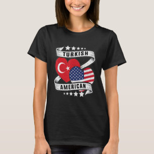 Shirt unter türkischer und amerikanischer Flagge H