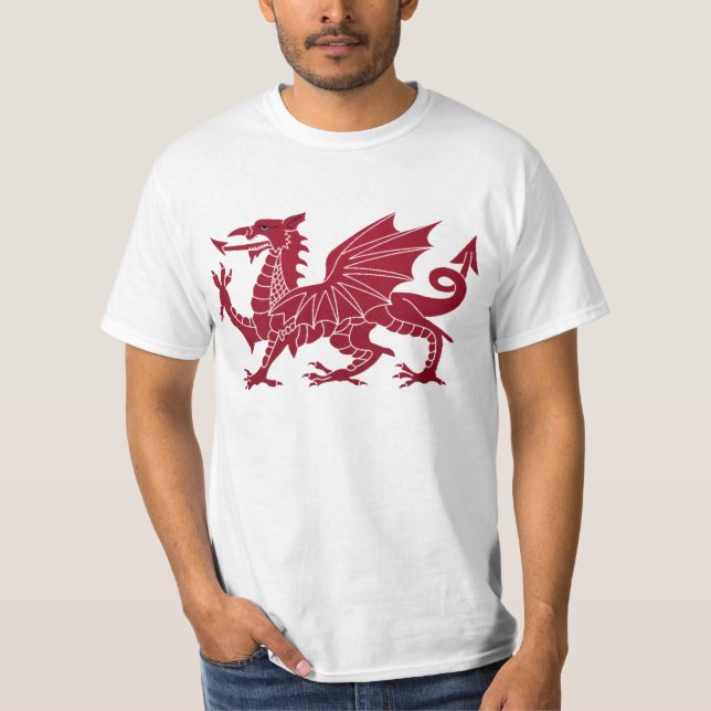 Shirt Waliser-Drache-Y Ddraig Goch (Vorderseite)
