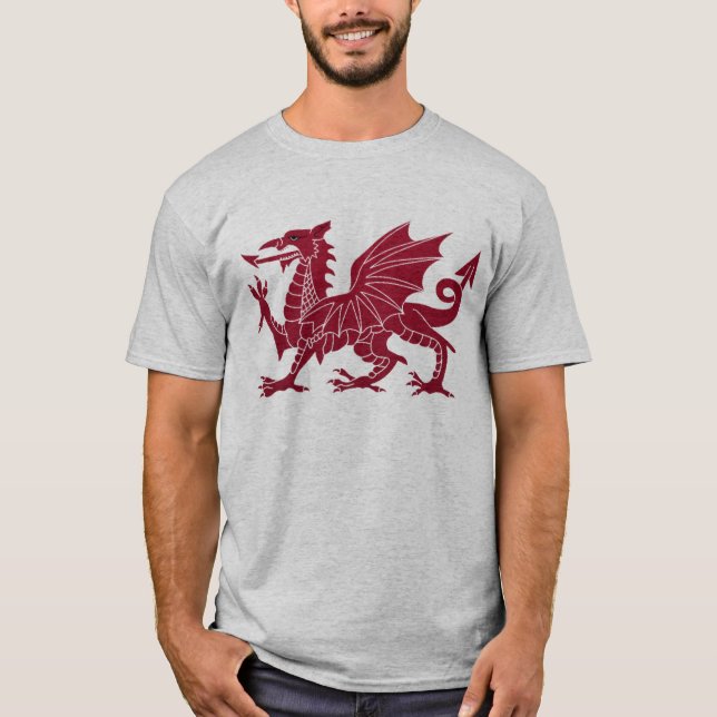 Shirt Waliser-Drache-Y Ddraig Goch (Vorderseite)