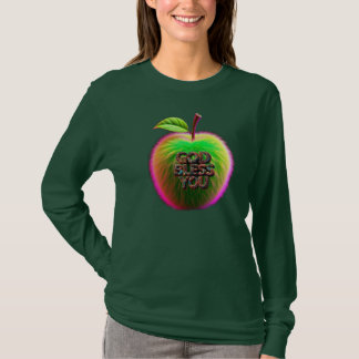 shirt with green apple design