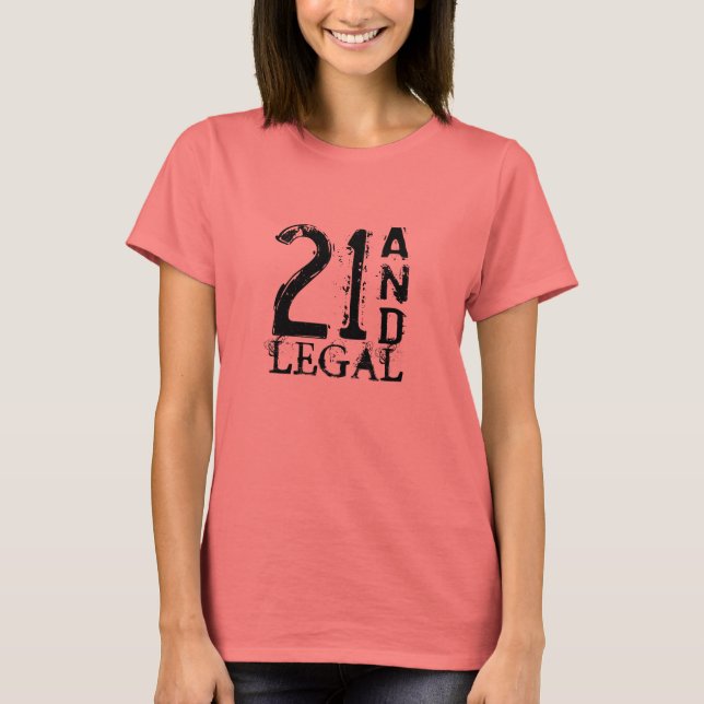 Shirt zum 21. Geburtstag | 21 und rechtliche (Vorderseite)