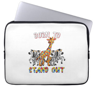 Shirt zur Aufklärung von Autismus Jungs Geboren, M Laptopschutzhülle