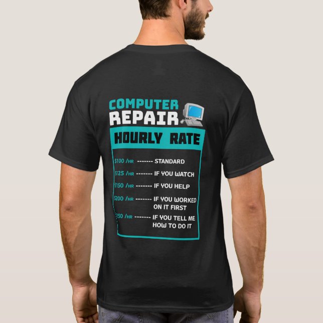 Shirt zur Computerreparatur (Rückseite)