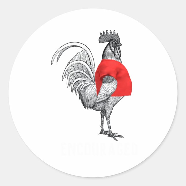 Shirting Encouraged White Text Funny  Runder Aufkleber (Vorderseite)