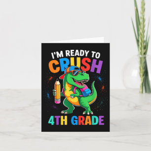 Shirts der vierten Klasse für Jungen Kinder Dinosa Karte