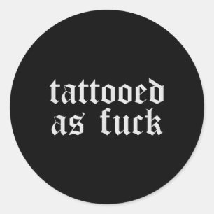Shirts für Männer in sonniger Tattoos Runder Aufkleber