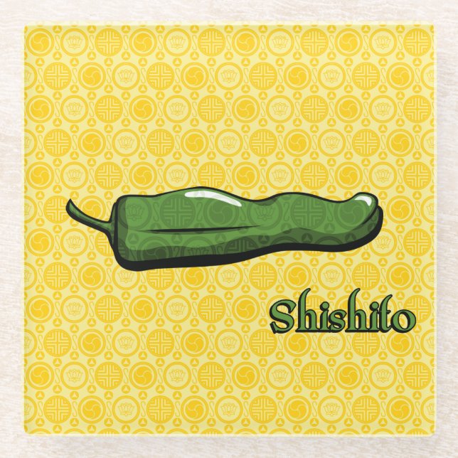 Shishito Chili Pepper Glass Untersetzer (Vorderseite)