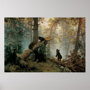 Shishkin, Ivan - Morning in einem Kiefernwald Poster