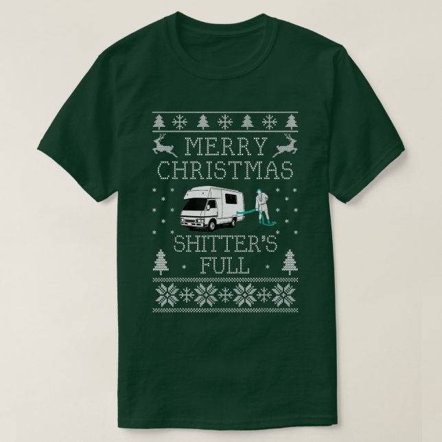 Shitters Full lustig Frohe Weihnachten T-Shirt (Design vorne)