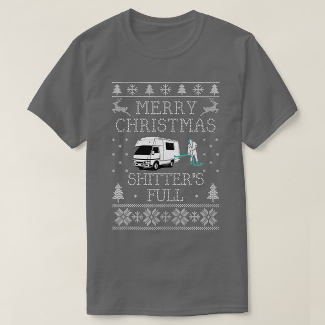 Shitter's Full lustig Frohe Weihnachten T-Shirt (Design vorne)
