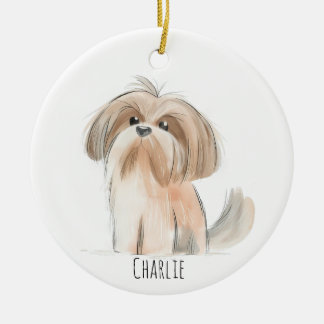 Shitzu Dog Ornament