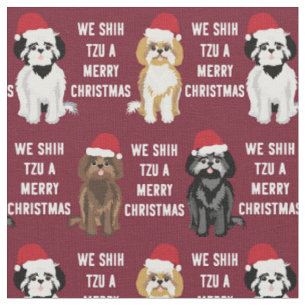 shitzuslustige niedliche Weihnachten Stoff