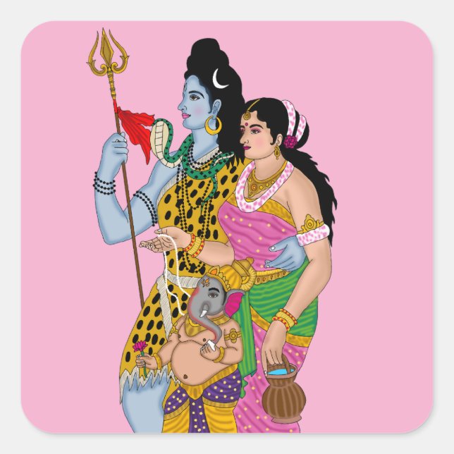 Shiv Parvati Aufkleber (Vorderseite)