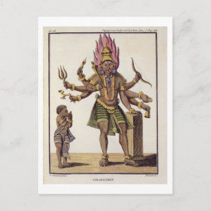 Shiva als Virapatren, Herr mit dem schlecht gebild Postkarte