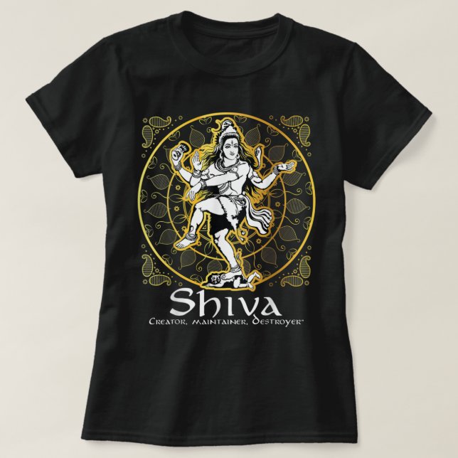 Shiva 'Creator, Maintainer, Destroyer' Hindu Gods T-Shirt (Design vorne)
