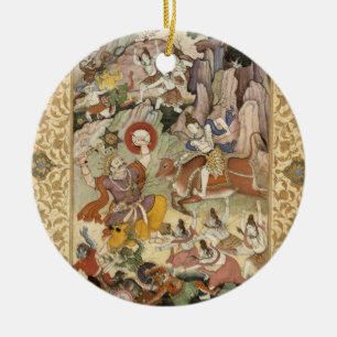 Shiva, das den Dämon Andhaka, c.1585-90 tötet Keramikornament