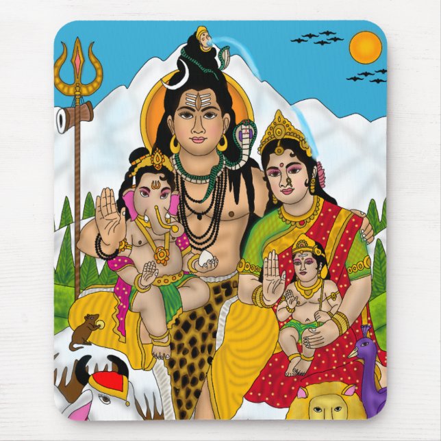 Shiva-Familie-Mauspad Mousepad (Vorne)